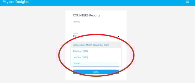 COUNTER5 date range